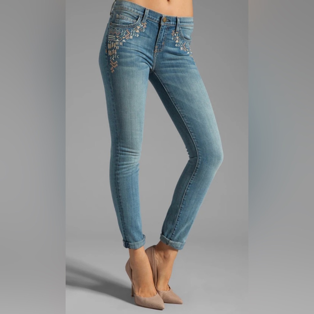 Women’s‎ Current/Elliott The Rolled Skinny Super Loved Design Embroidered Sz 27.